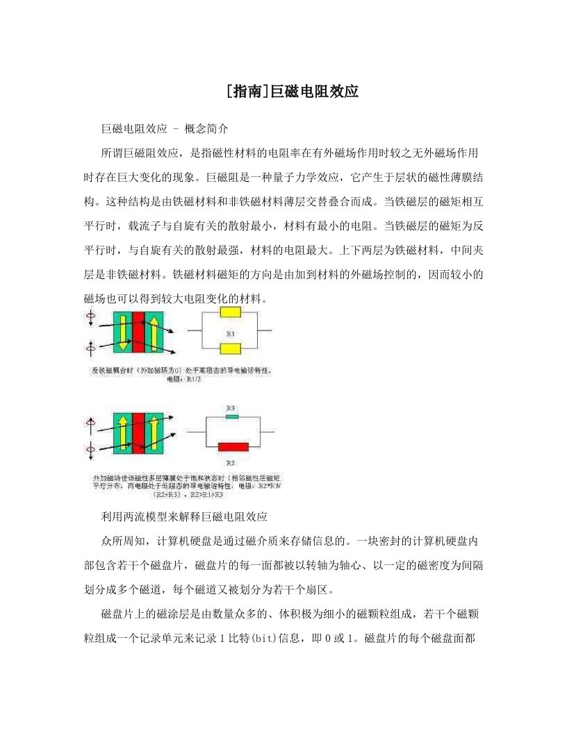 [指南]巨磁电阻效应