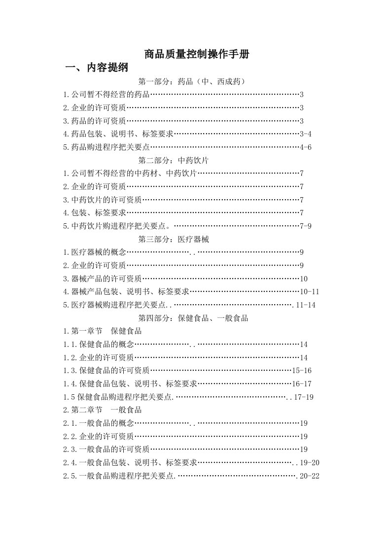 药店商品质量控制操作手册