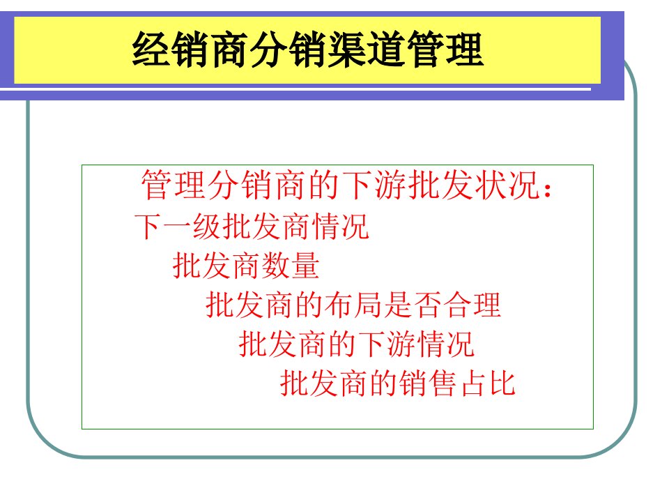 经销商的渠道与团队管理课件