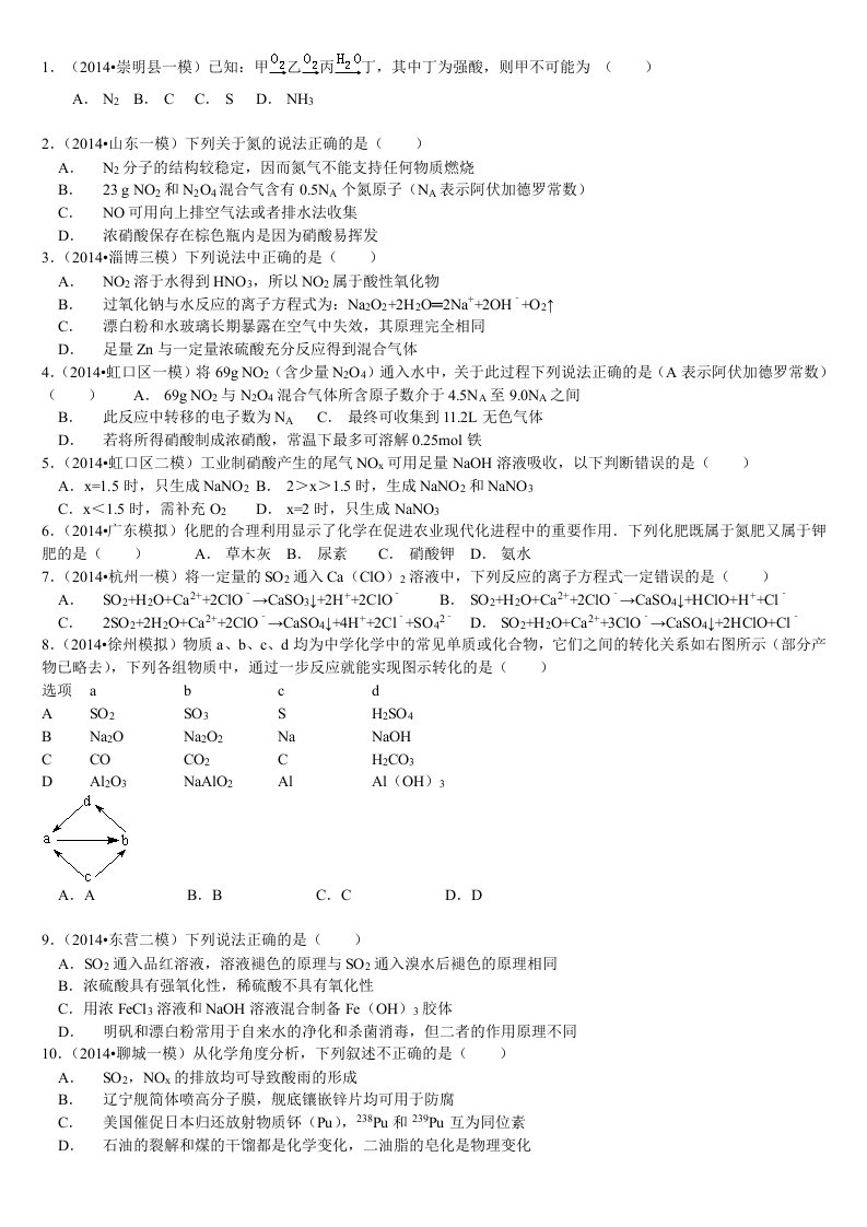 化学硫和氮的化合物