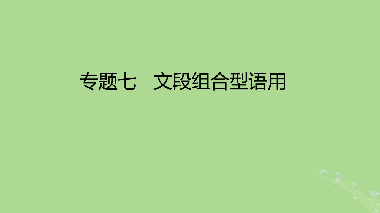 2023版高考语文一轮总复习专题七文段组合型语用课件