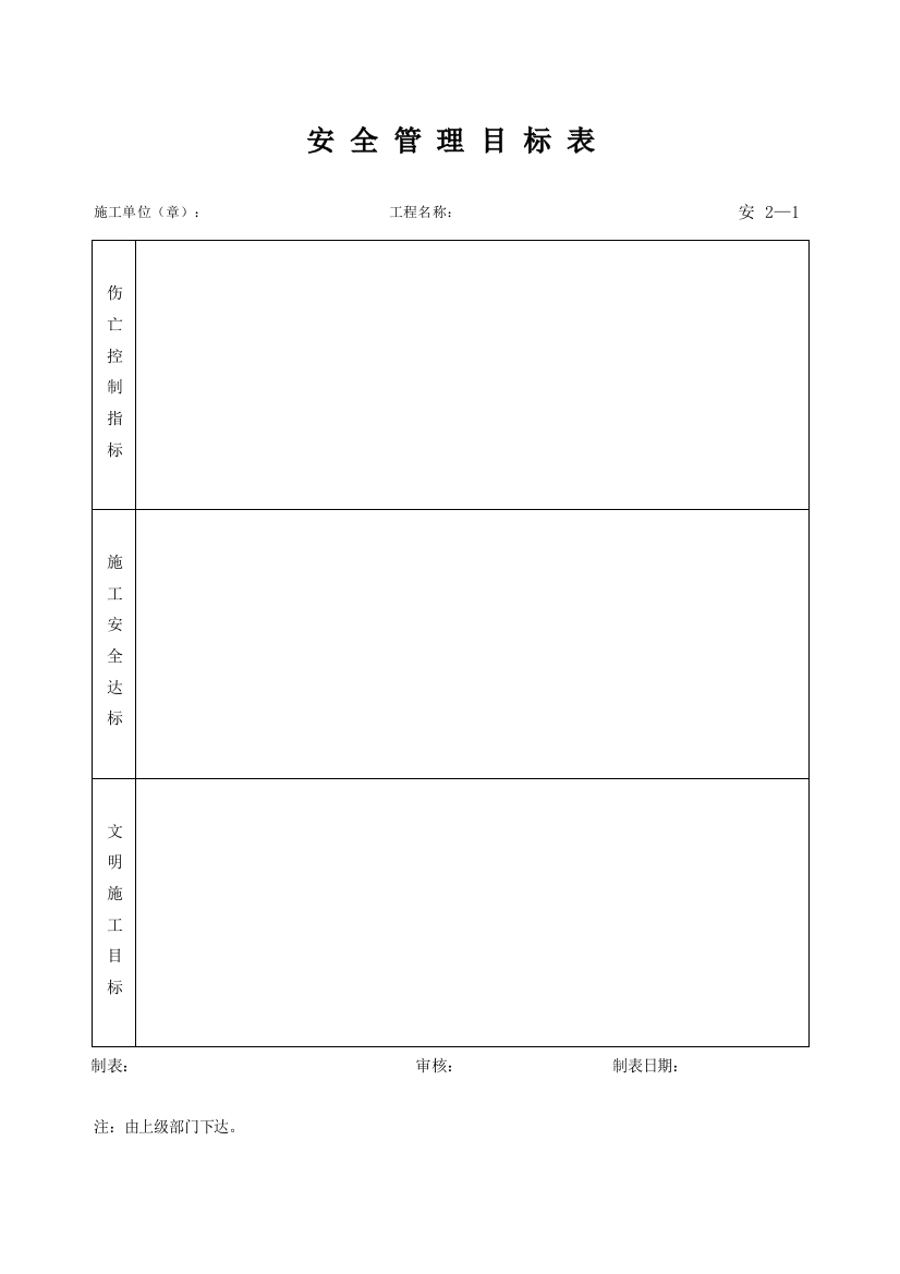 安2-01_安全管理目标表