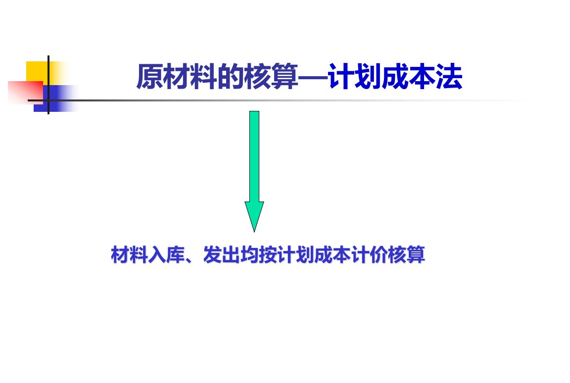 原材料的核算：计划成本法