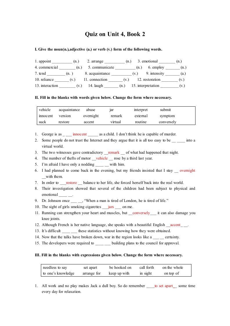 新标准大学英语2-Unit-4-Quiz