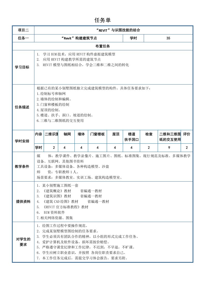 REVIT与师徒技能结合研究教学案例