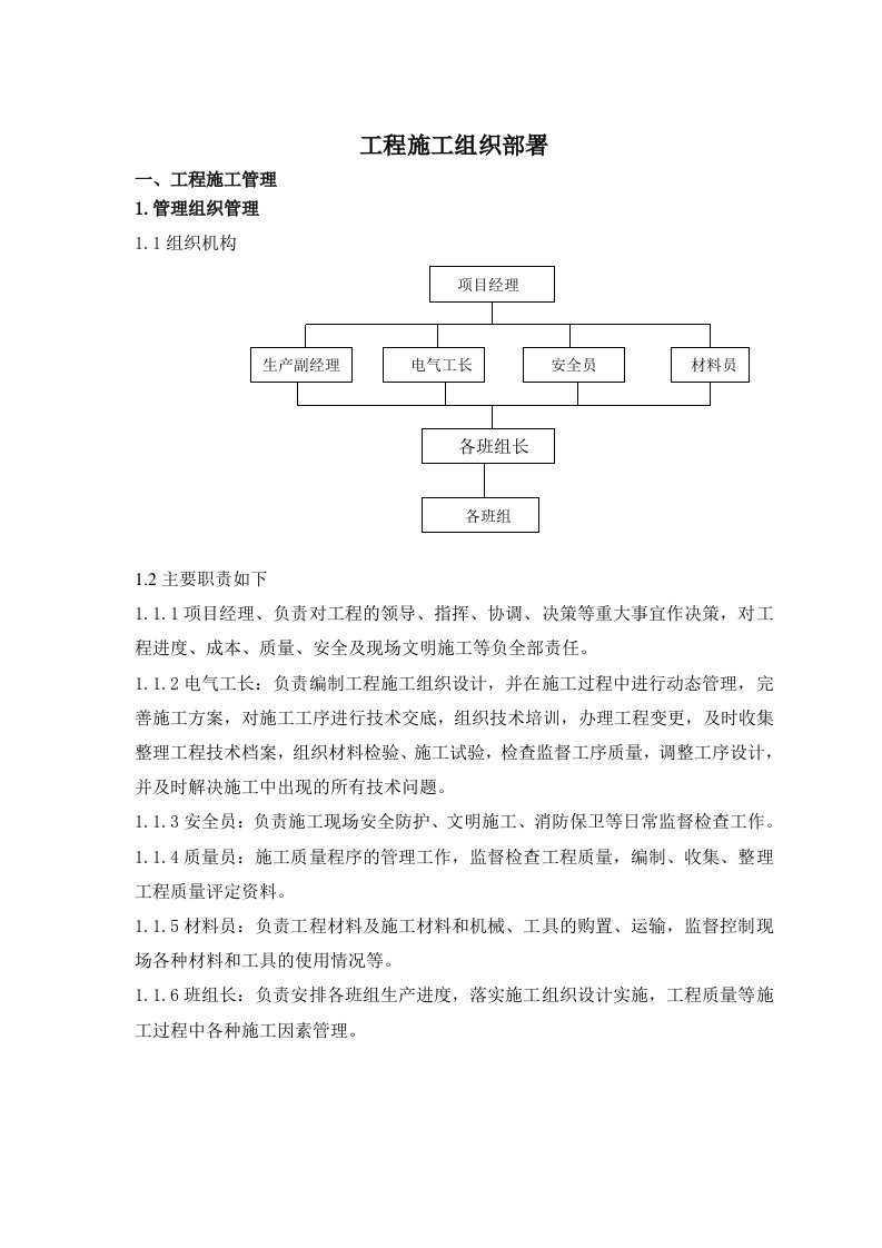 施工组织-亮化工程项目的施工组织范本