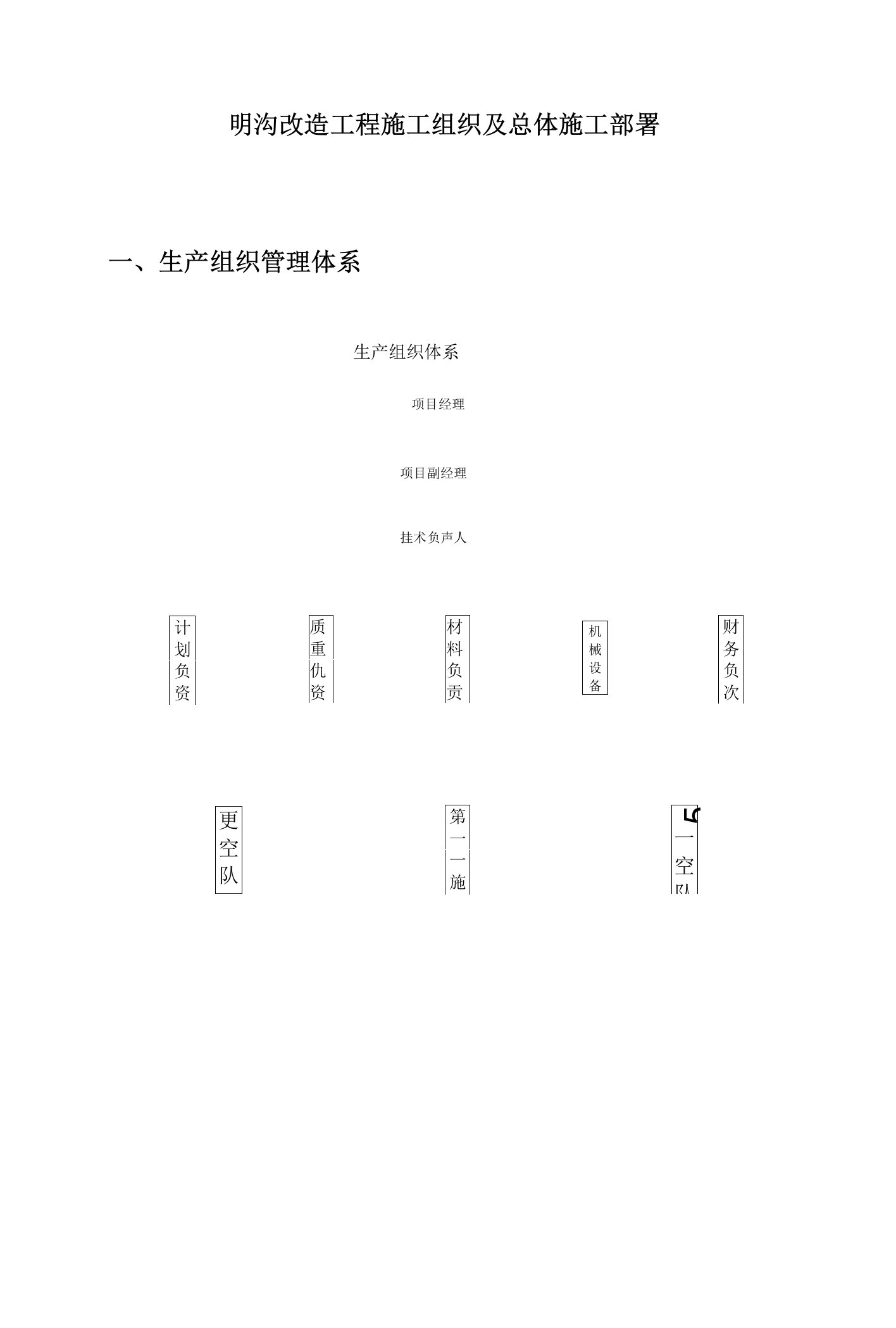 明沟改造工程施工组织及总体施工部署