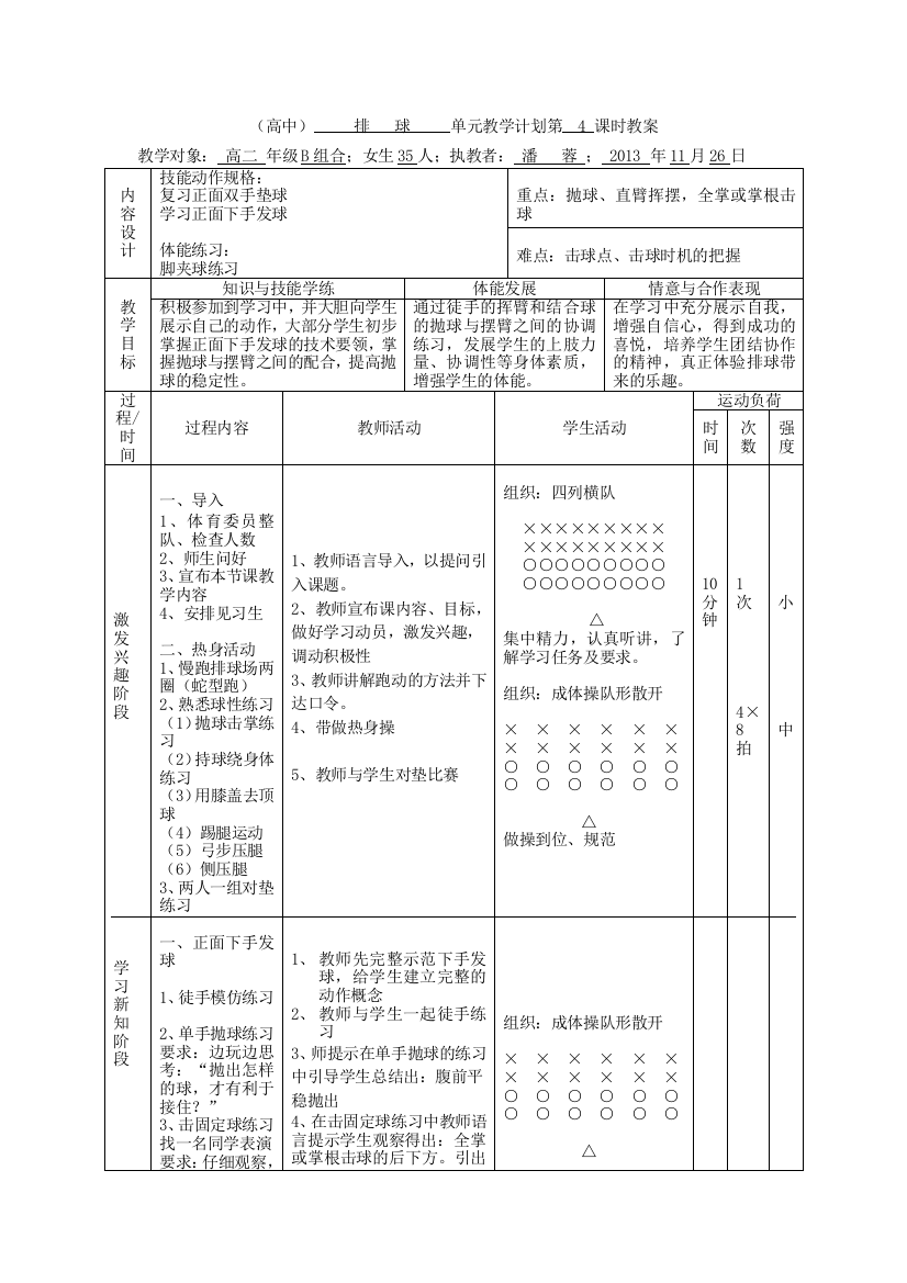 （中小学资料）正面下手发球