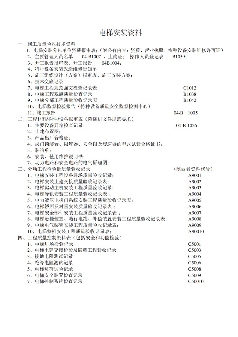 电梯安装资料