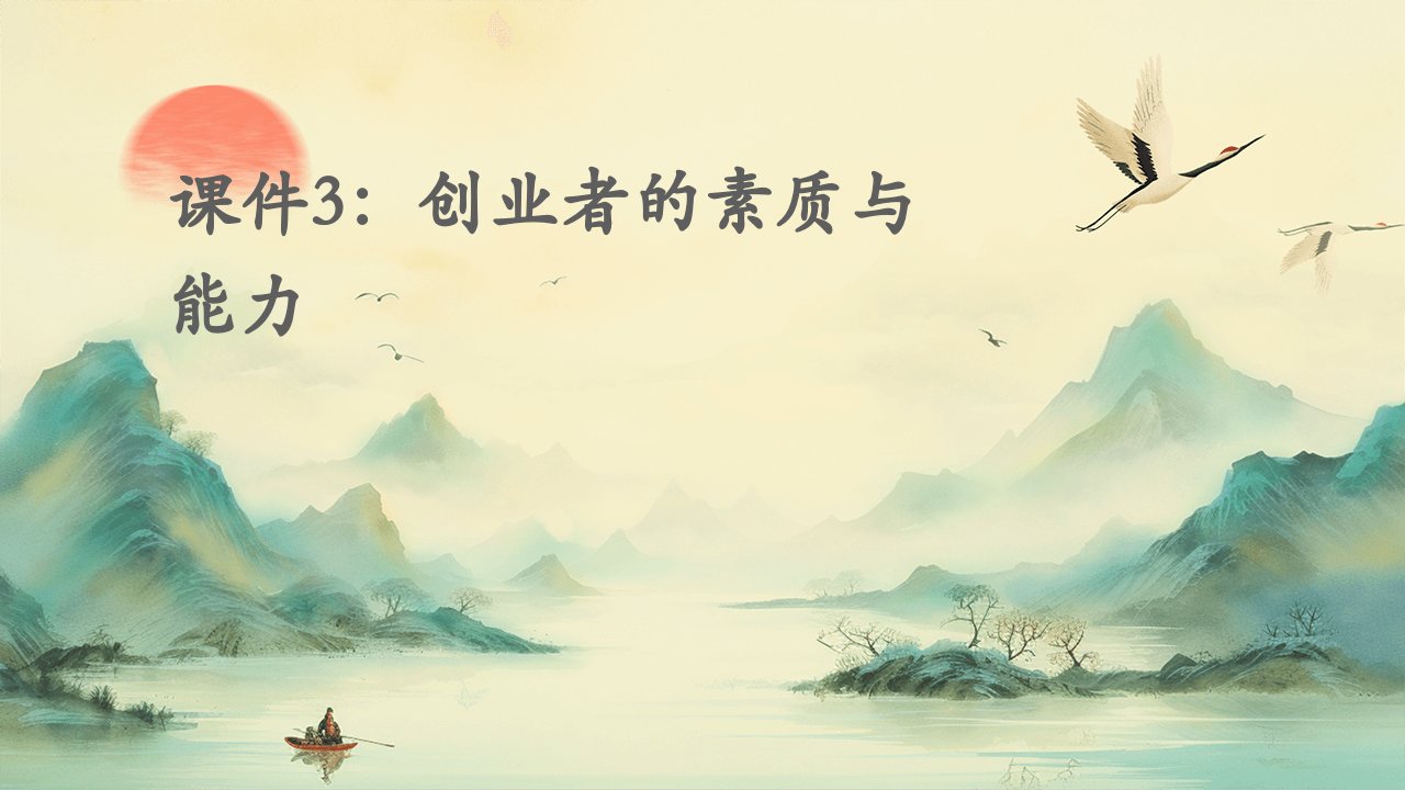 课件3：创业者的素质与能力