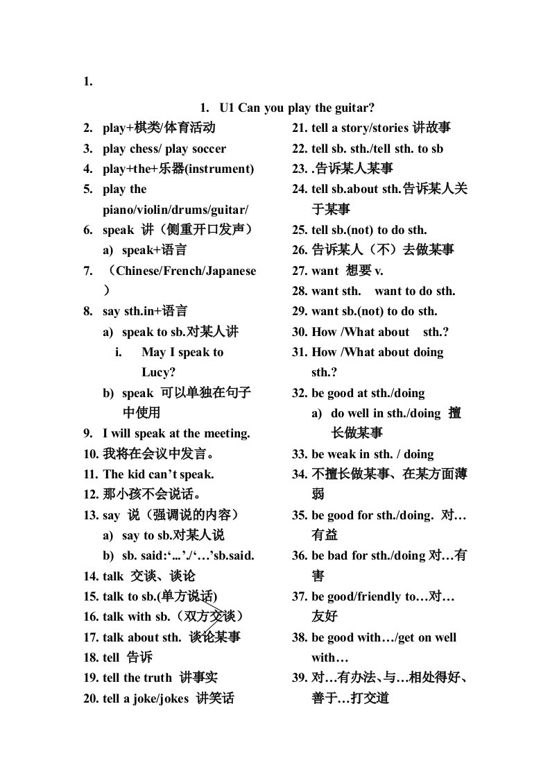 初一英语下册知识点总结