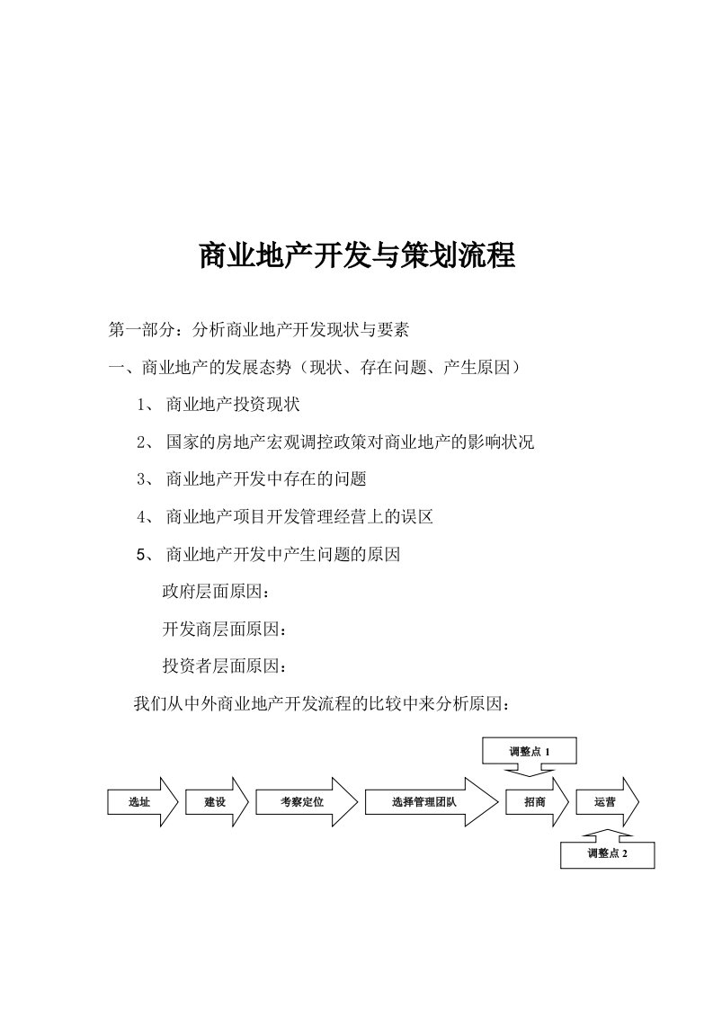 商业地产开发与解说策划流程