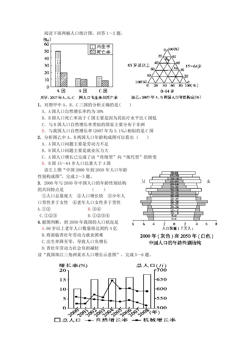 高一地理必修二《人文地理》错题集锦-呕心沥血之作