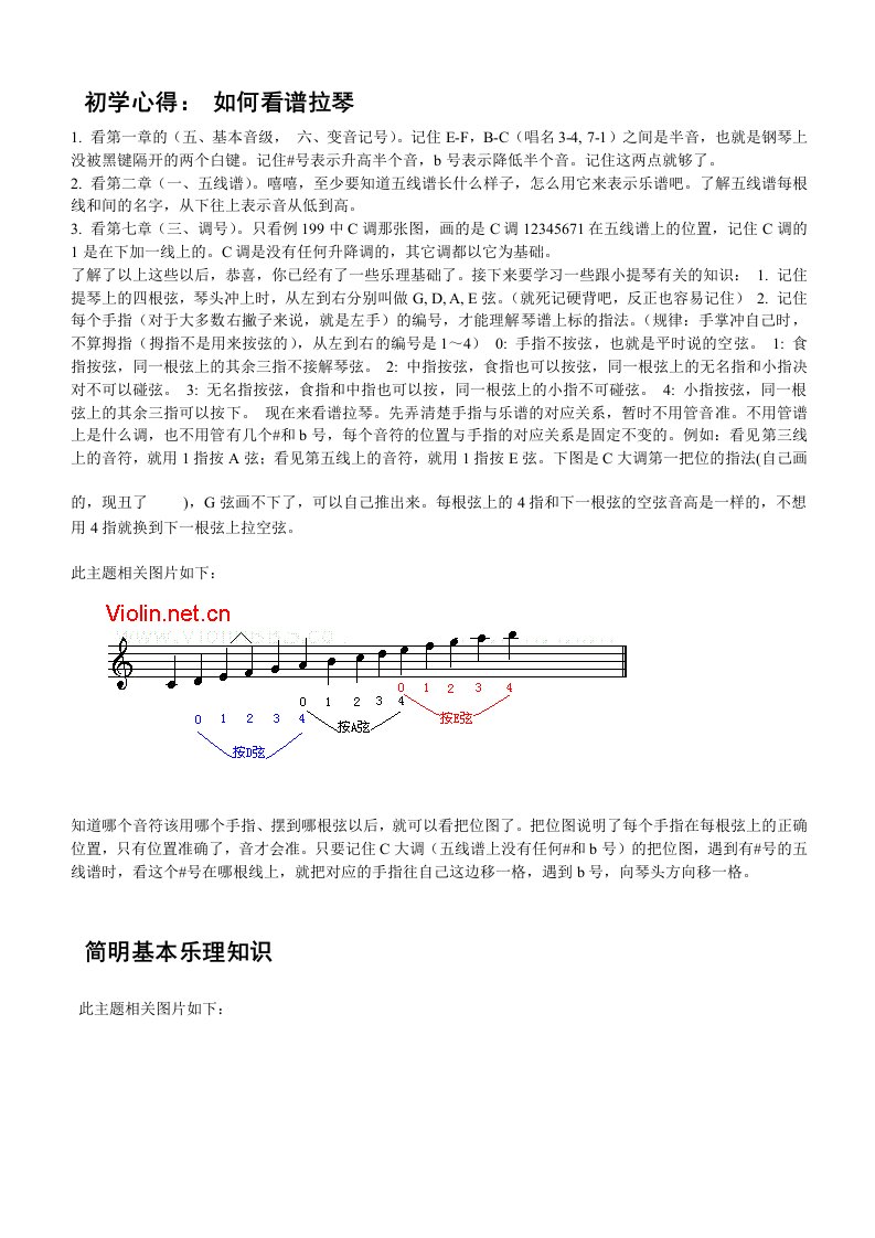 小提琴和五线谱入门基础教程