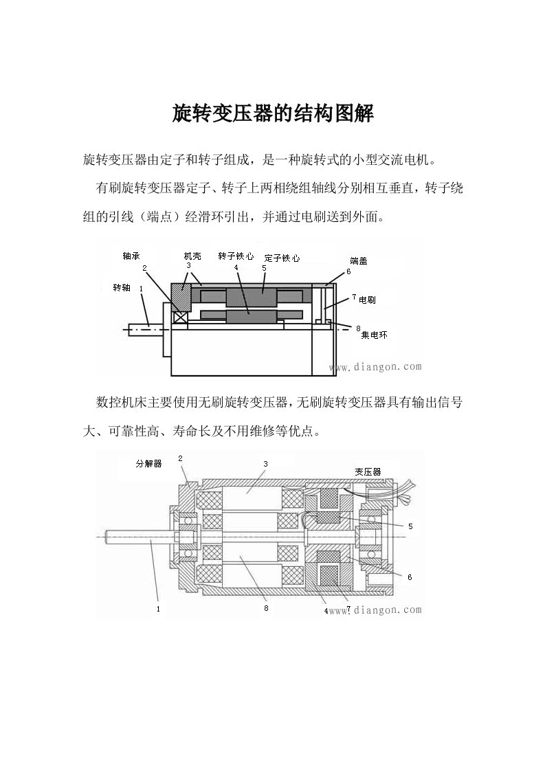 旋转变压器的结构图解