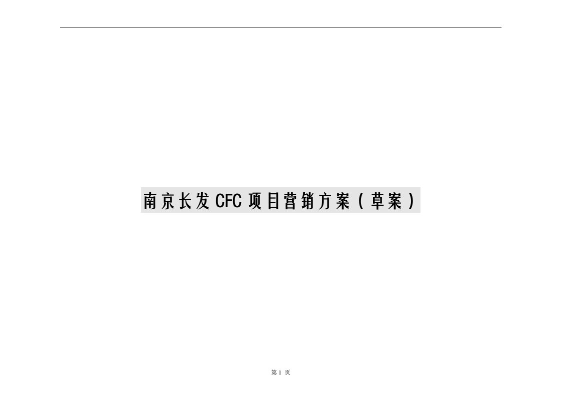 南京长发CFC项目营销方案