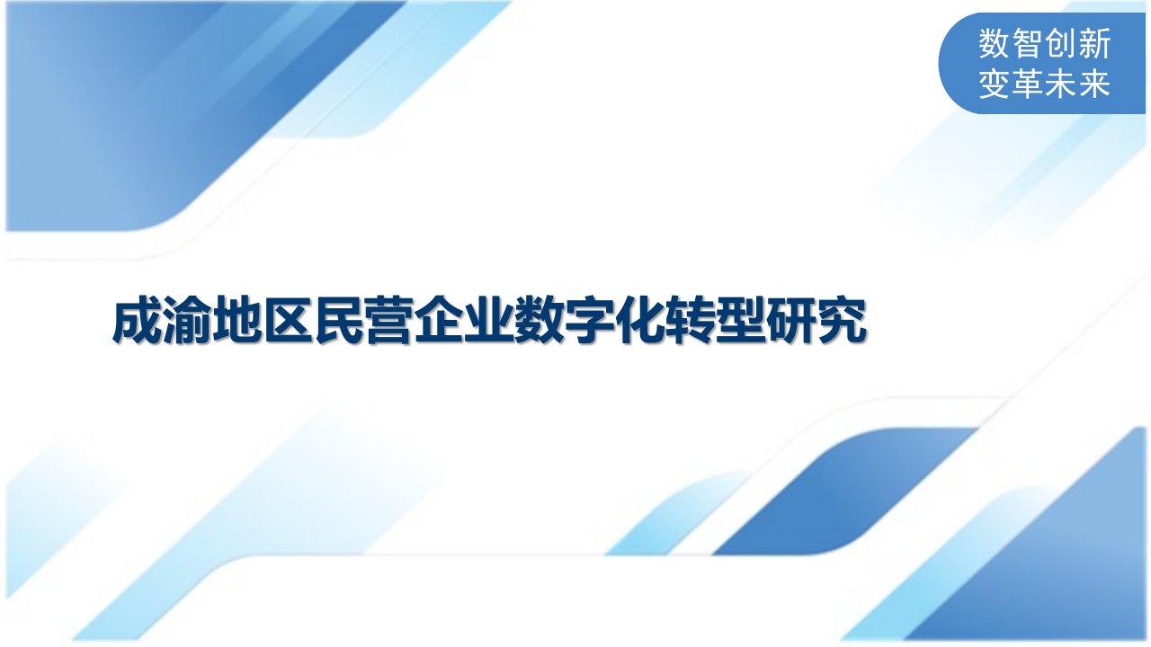 成渝地区民营企业数字化转型研究