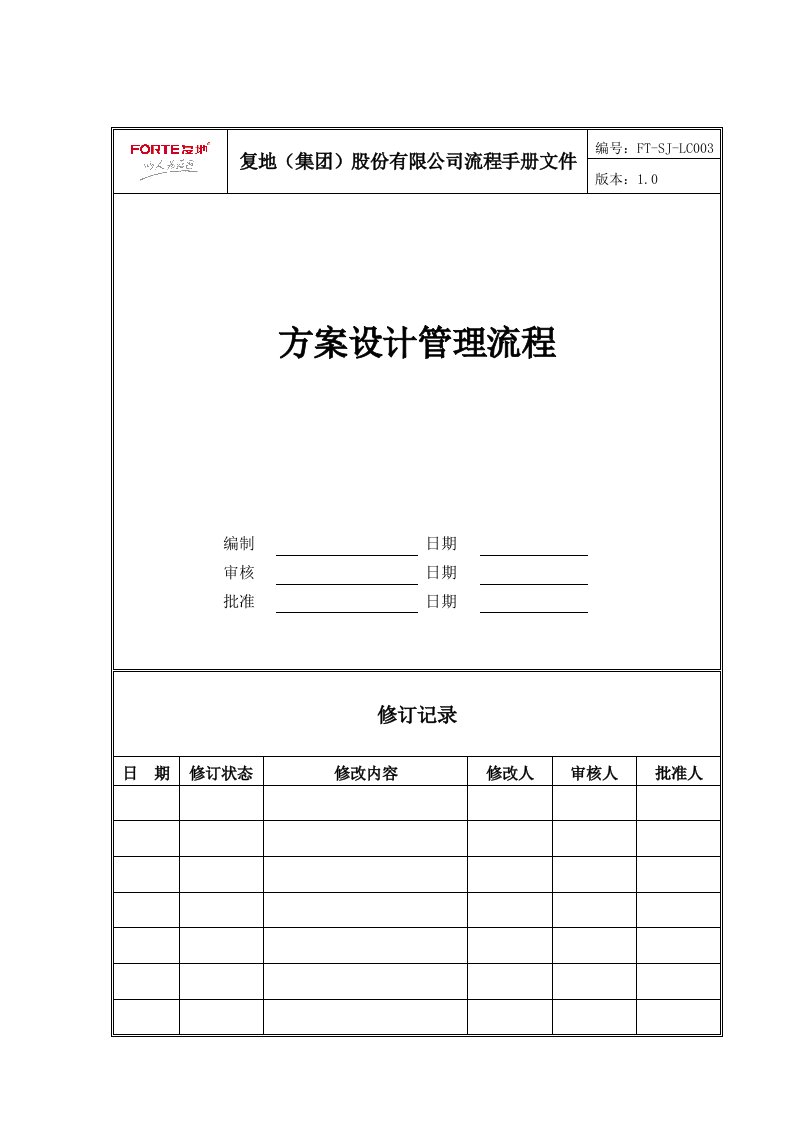 流程管理-FTSJLC3方案设计管理流程