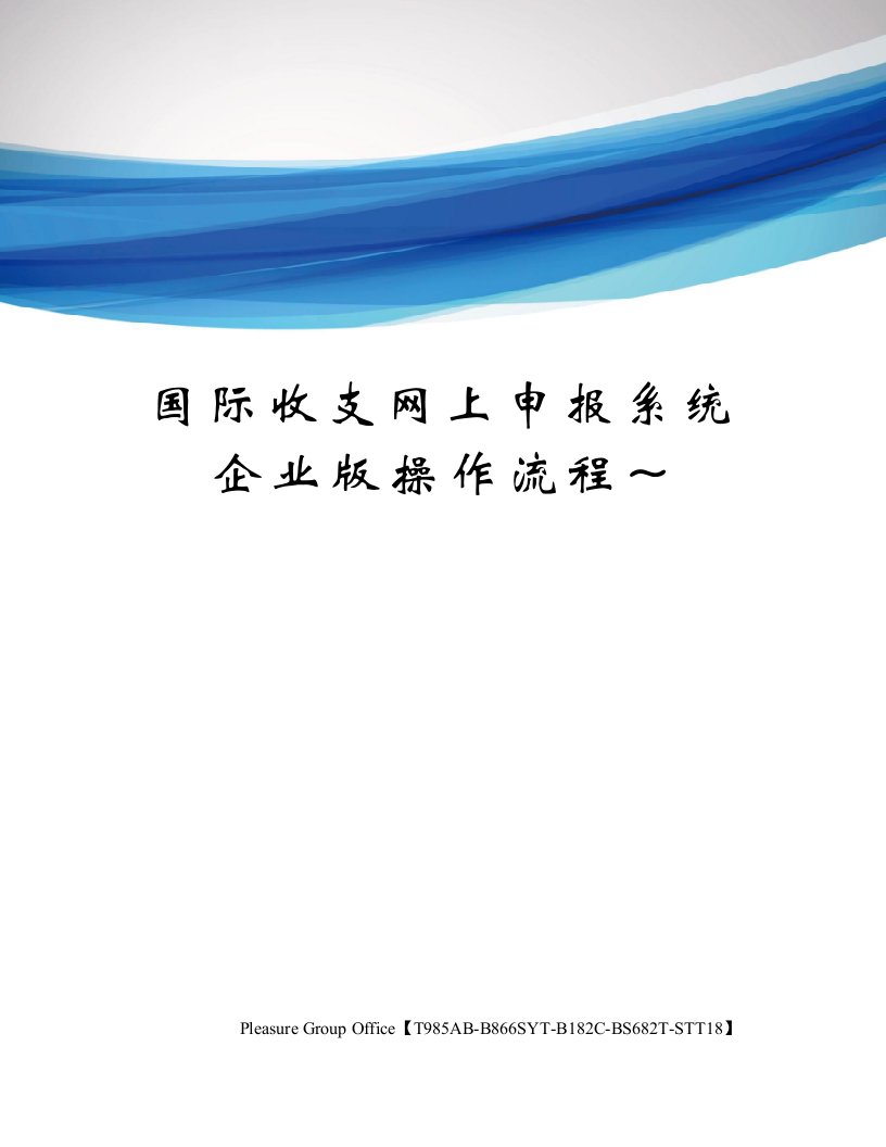 国际收支网上申报系统企业版操作流程~