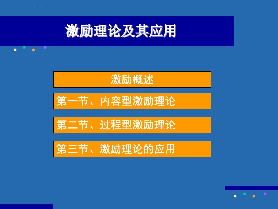 激励理论及其应用ppt课件