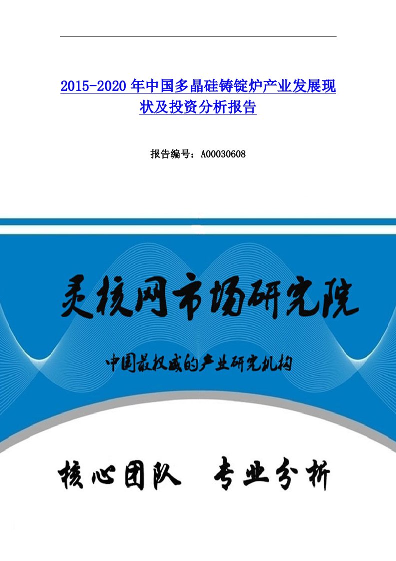 中国多晶硅铸锭炉行业市场分析与发展趋势研究报告-灵核网