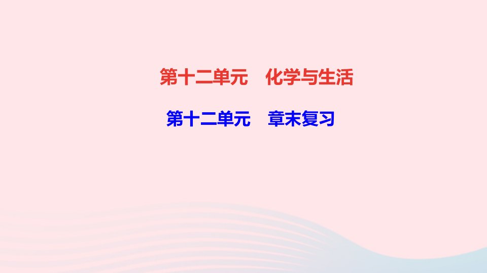 九年级化学下册第十二单元化学与生活章末复习作业课件新版新人教版