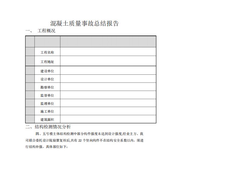 混凝土质量事故总结报告-修