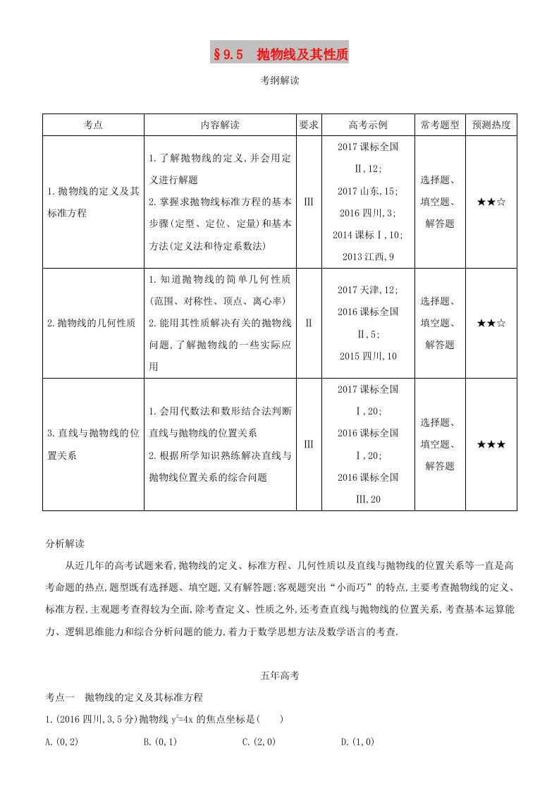 2019高考数学一轮复习