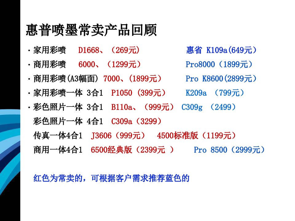 产品管理-HP彩色喷墨打印机家族产品