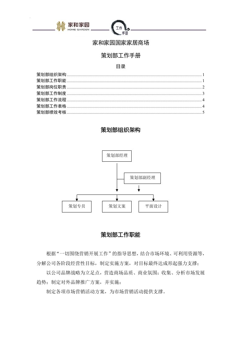 策划部工作手册