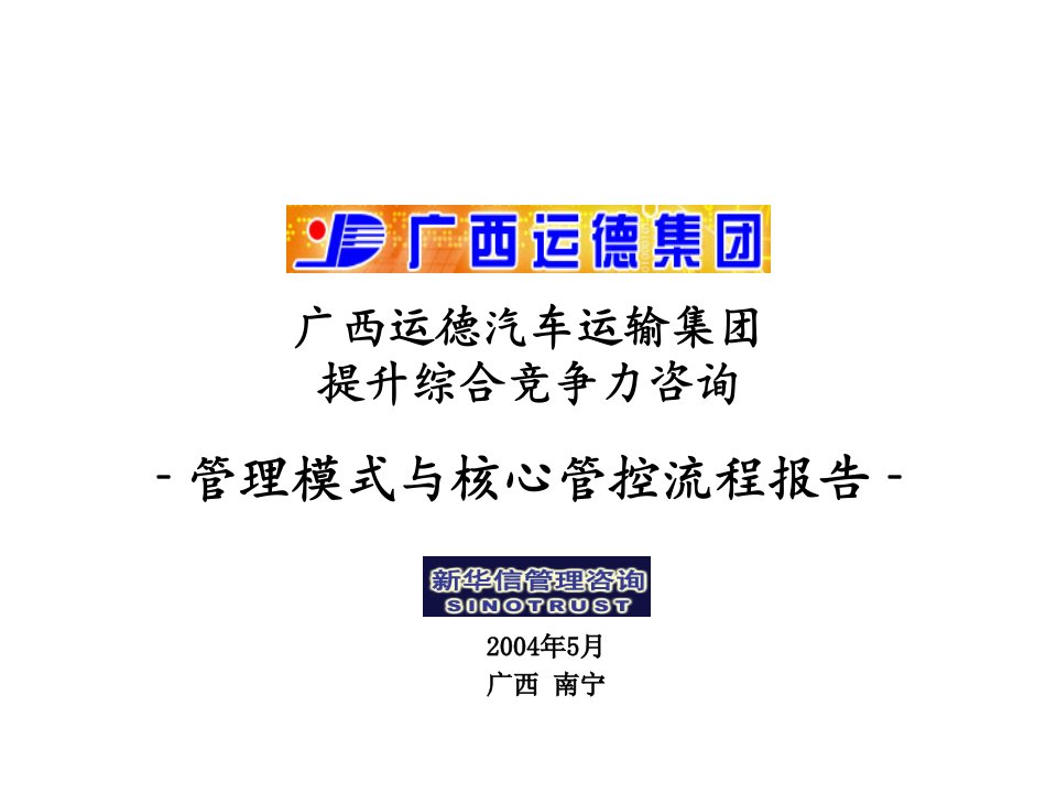 流程管理-完整版杭挂集团—广西运德管理模式与核心管控流程