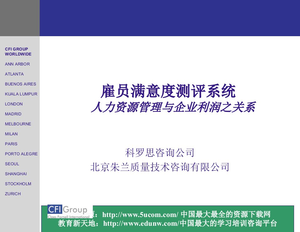 雇员满意度测评系统之人力资源管理与企业利润之关系