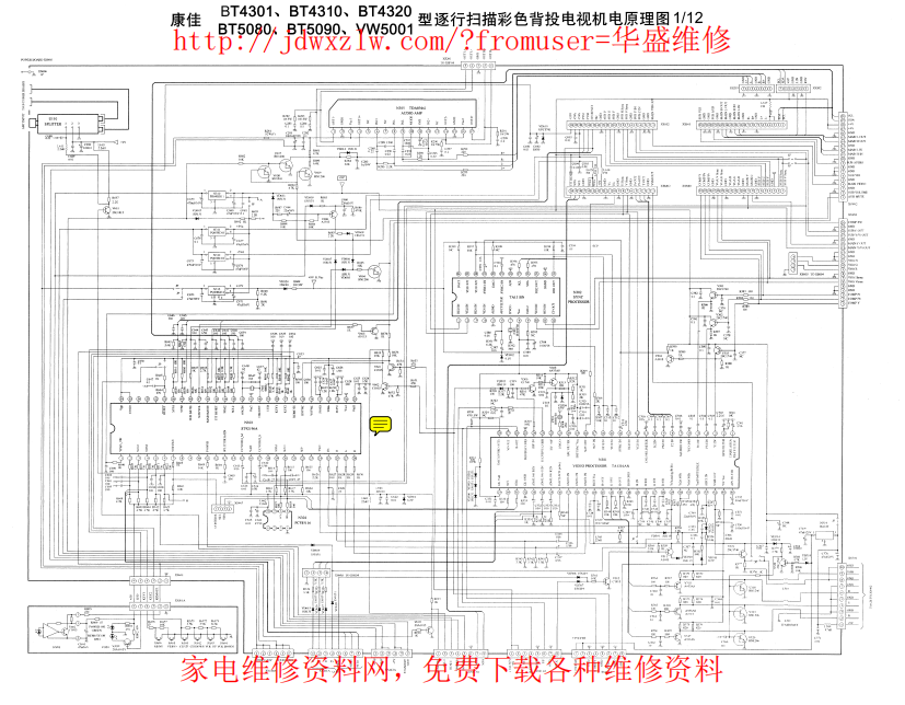 康佳背投电视BT5080_BT5090_VW5001完整电路