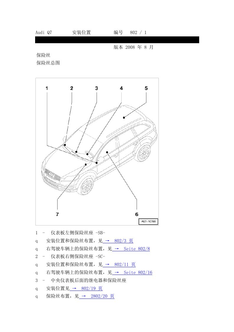 q7保险丝位置