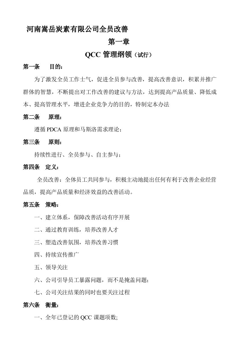 QCC管理办法