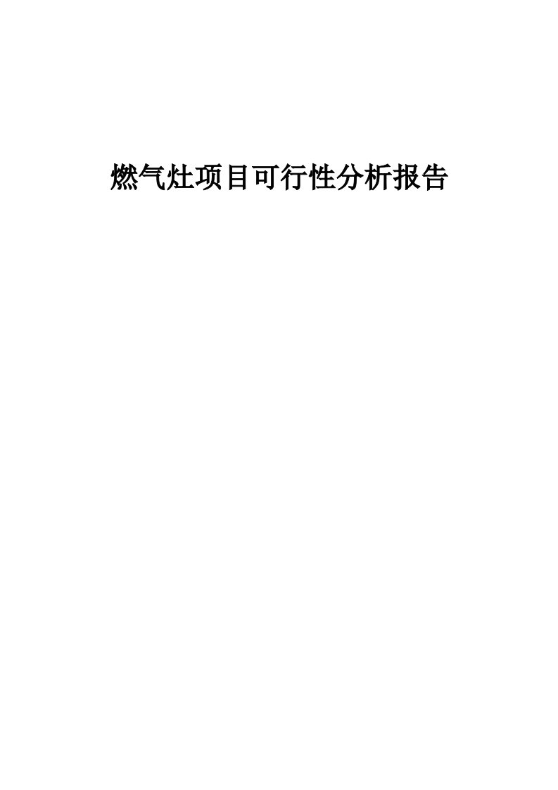 燃气灶项目可行性分析报告