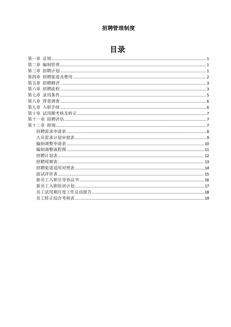 精品文档-招聘管理制度