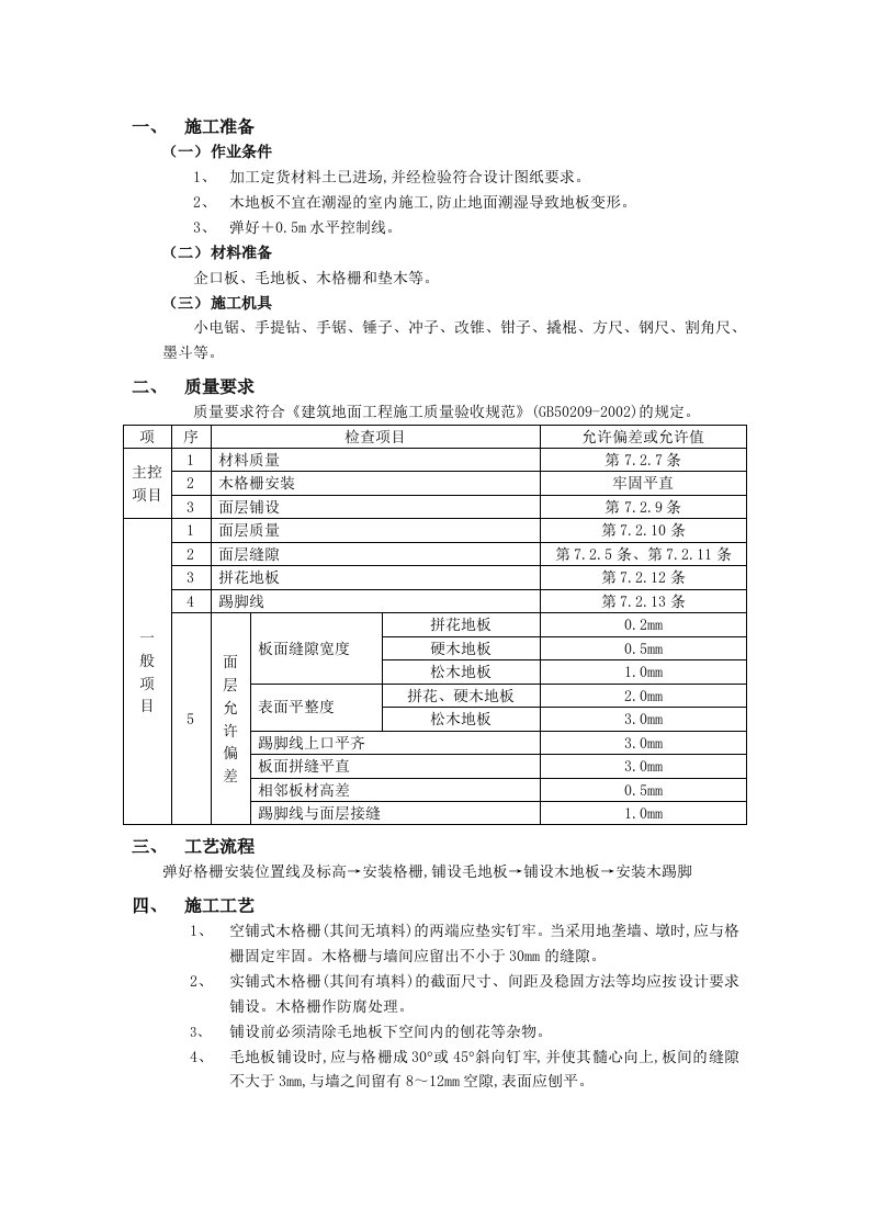 施工组织-014木地板地面工程