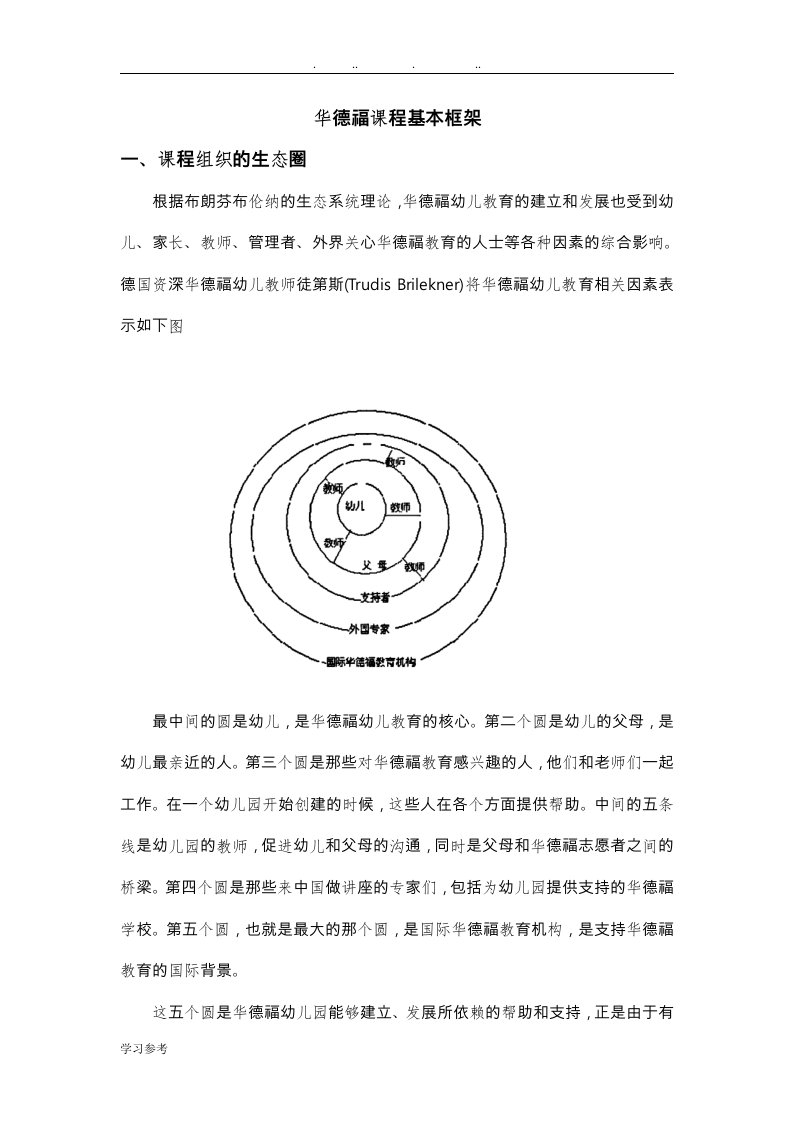 华德福课程基本框架