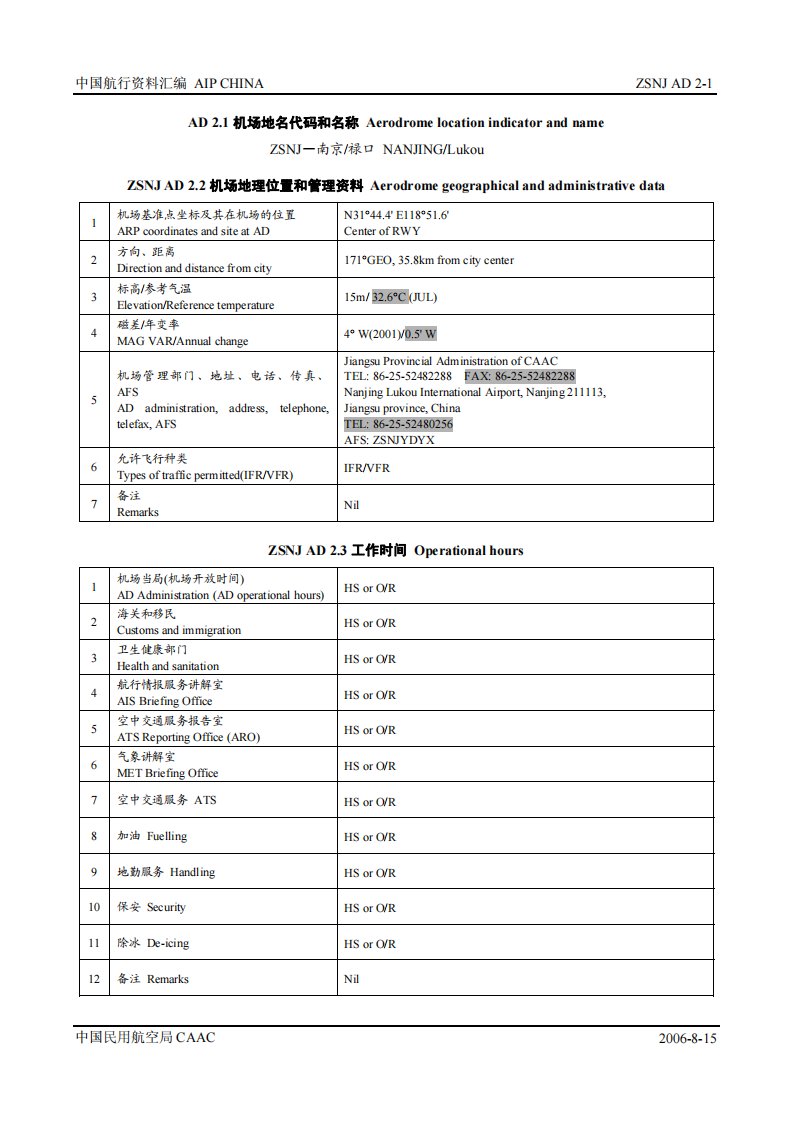 中国航行资料汇编aip