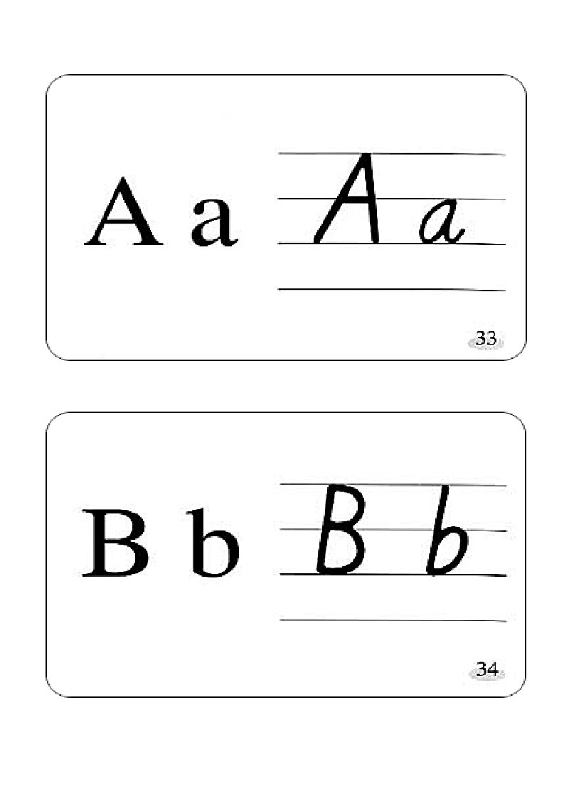 个英语字母大小写印刷体书写体字卡