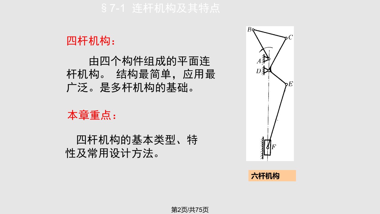 连杆机构及其特点