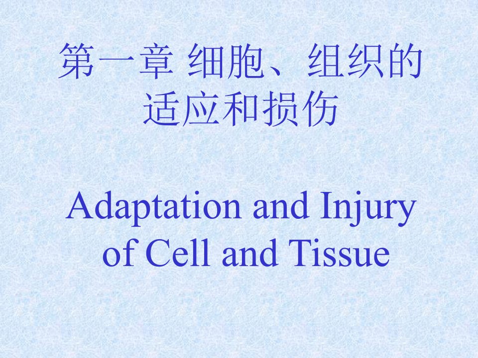 细胞、组织的损伤和适应