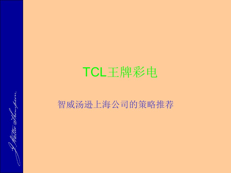 TCL王牌彩电品牌推广策略(PPT