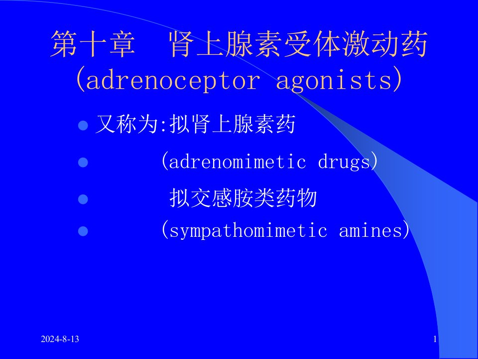 药理学第10章肾上腺素受体激动药