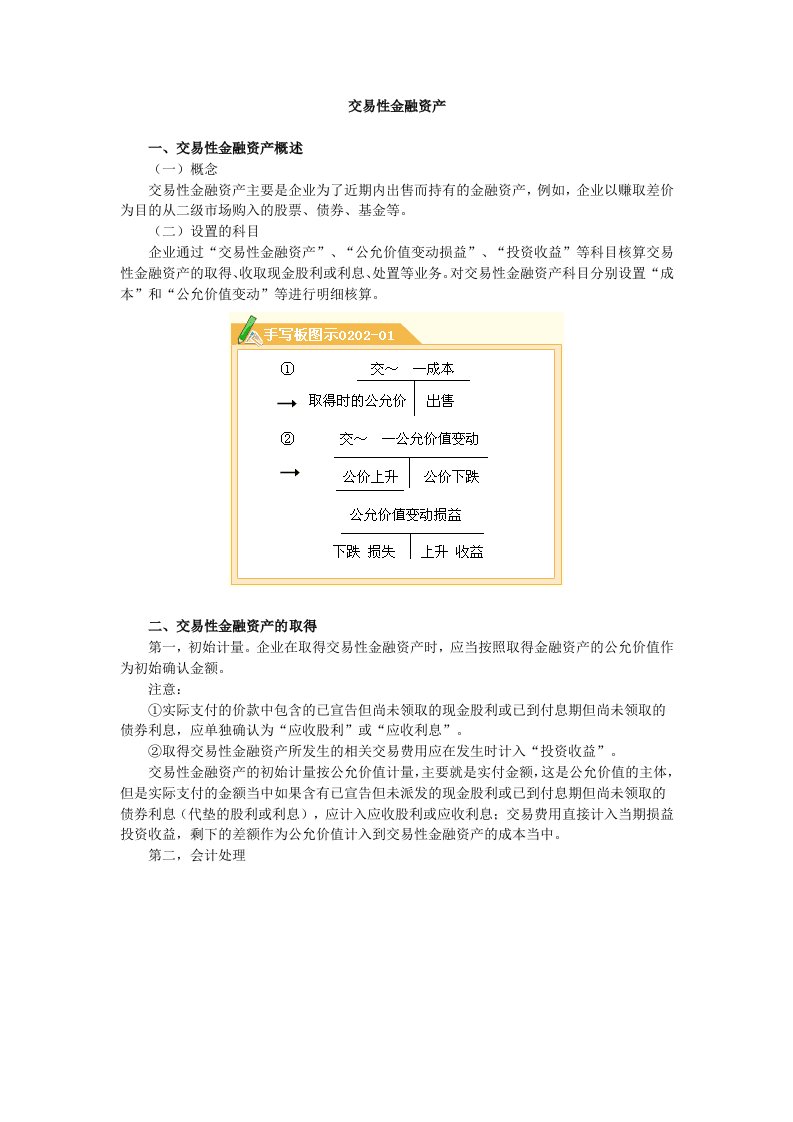 金融保险-交易性金融资产讲义1