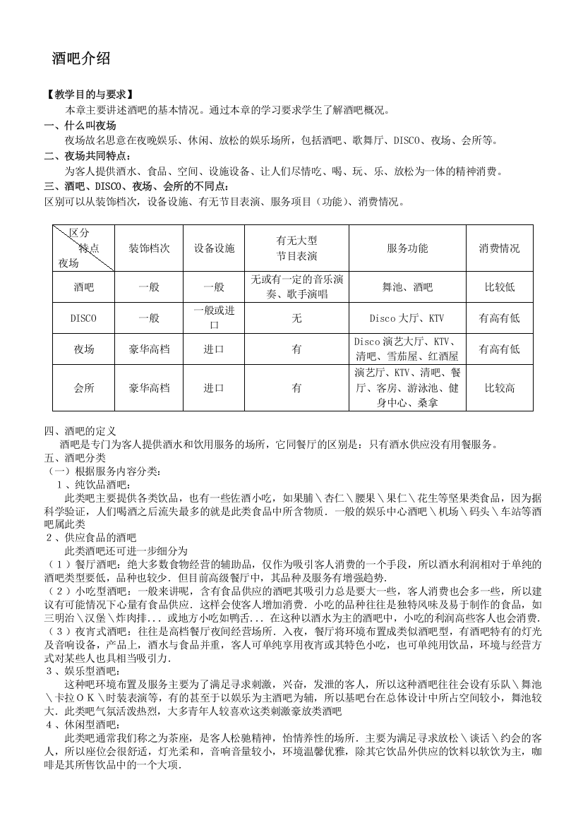 酒吧培训(一)-酒吧介绍