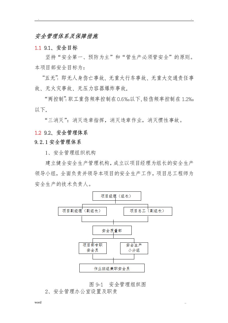 安全管理体系及保障措施