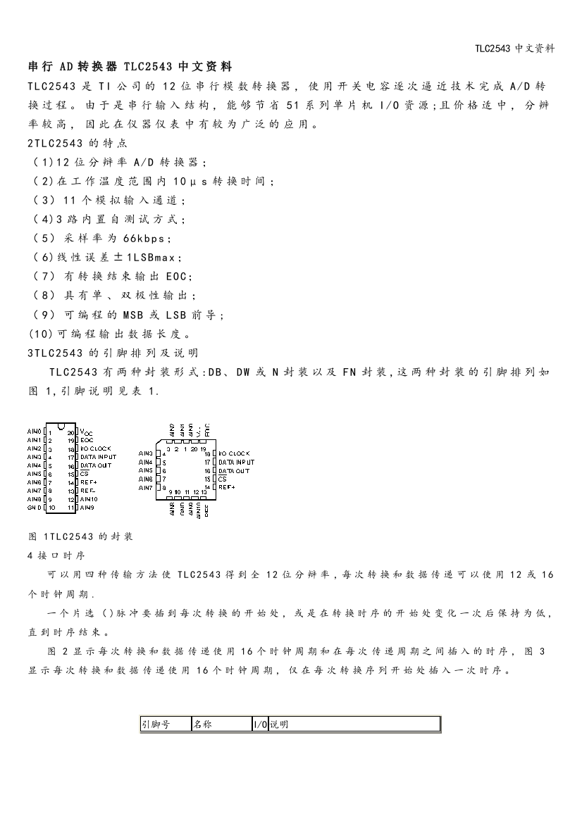 TLC2543中文资料