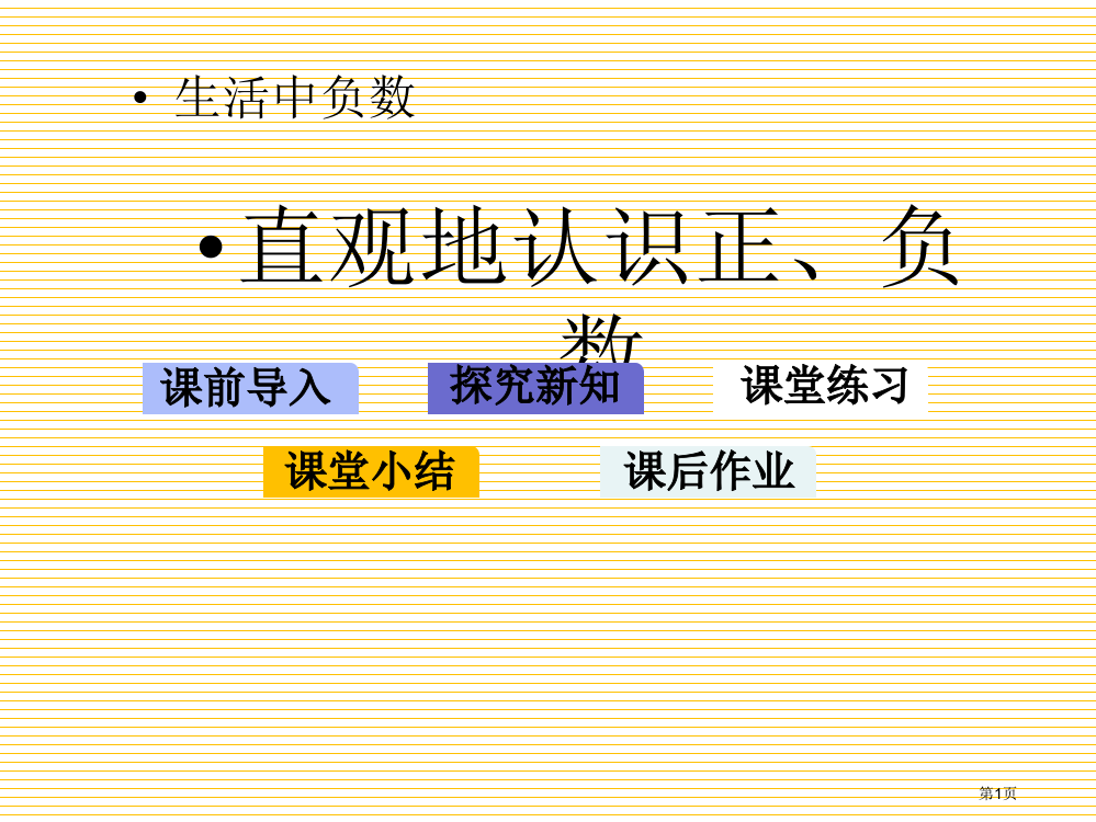 四年级7.1-直观地认识正、负数市名师优质课比赛一等奖市公开课获奖课件